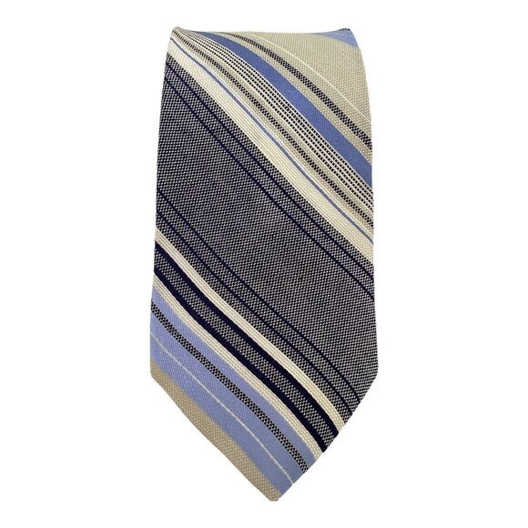 TED BAKER XL Gray Striped Silk Blend Tie USA 61